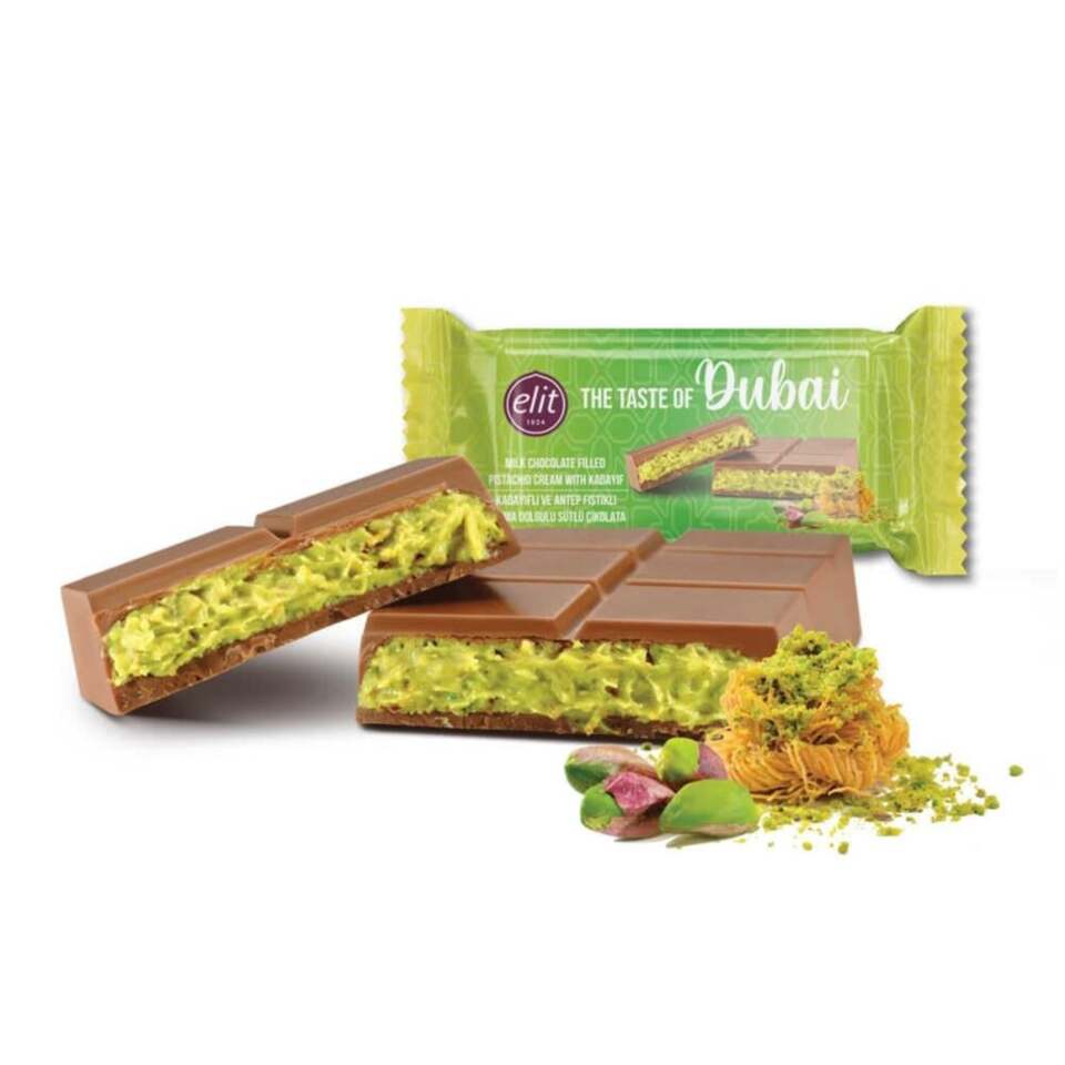 ELİT DUBAİ ÇİKOLATASI 90 GR-KADAYIF&ANTEP FISTIK
